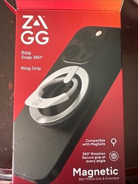 ZAGG Silver Magnetic Ring Grip Phone Holder
